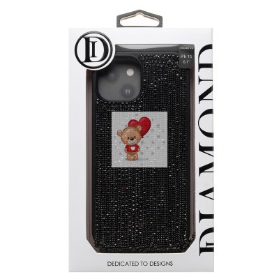 Чехол-накладка для Apple iPhone 15 кристальный водопад (титановый черный) - PC095 POSH SHINE Чехол-накладка для Apple iPhone 15 кристальный водопад (титановый черный) - PC095 POSH SHINE