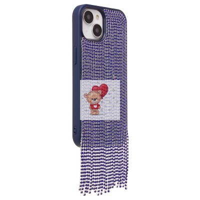 Чехол-накладка для Apple iPhone 15 кристальный водопад (титановый синий) - PC095 POSH SHINE Чехол-накладка для Apple iPhone 15 кристальный водопад (титановый синий) - PC095 POSH SHINE