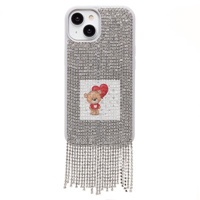 Чехол-накладка для Apple iPhone 15 кристальный водопад (титановый белый) - PC095 POSH SHINE Чехол-накладка для Apple iPhone 15 кристальный водопад (титановый белый) - PC095 POSH SHINE