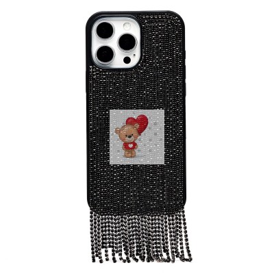 Чехол-накладка для Apple iPhone 16 Pro Max кристальный водопад (титановый черный) - PC095 POSH SHINE