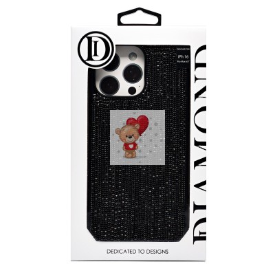 Чехол-накладка для Apple iPhone 16 Pro Max кристальный водопад (титановый черный) - PC095 POSH SHINE