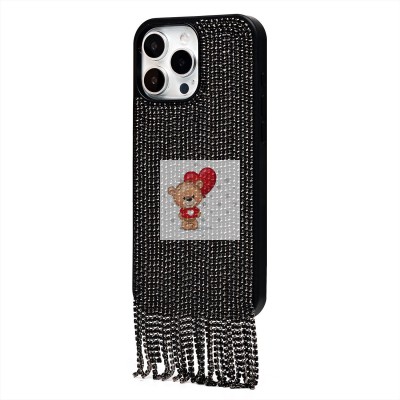 Чехол-накладка для Apple iPhone 16 Pro Max кристальный водопад (титановый черный) - PC095 POSH SHINE