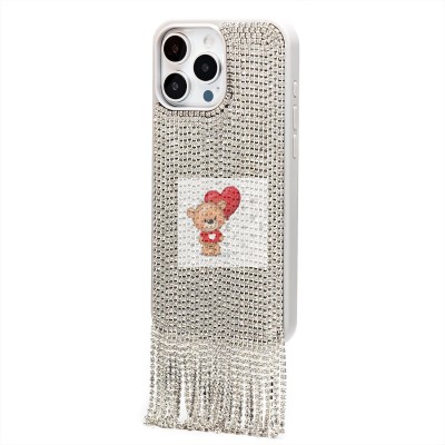 Чехол-накладка для Apple iPhone 16 Pro Max кристальный водопад (титановый белый) - PC095 POSH SHINE