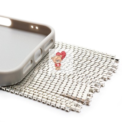 Чехол-накладка для Apple iPhone 16 Pro Max кристальный водопад (титановый белый) - PC095 POSH SHINE