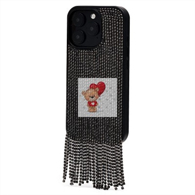 Чехол-накладка для Apple iPhone 16 Pro кристальный водопад (титановый черный) - PC095 POSH SHINE