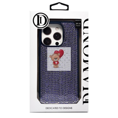 Чехол-накладка для Apple iPhone 16 Pro кристальный водопад (титановый синий) - PC095 POSH SHINE