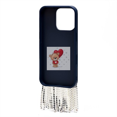 Чехол-накладка для Apple iPhone 16 Pro кристальный водопад (титановый синий) - PC095 POSH SHINE