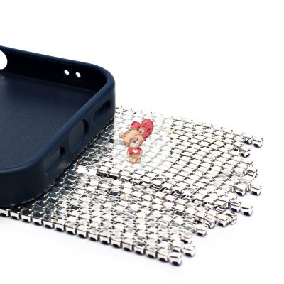 Чехол-накладка для Apple iPhone 16 Pro кристальный водопад (титановый синий) - PC095 POSH SHINE