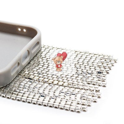 Чехол-накладка для Apple iPhone 16 Pro кристальный водопад (титановый белый) - PC095 POSH SHINE