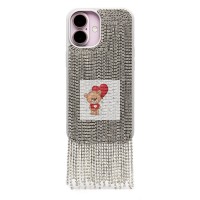 Чехол-накладка для Apple iPhone 16 кристальный водопад (титановый белый) - PC095 POSH SHINE