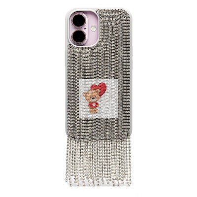 Чехол-накладка для Apple iPhone 16 кристальный водопад (титановый белый) - PC095 POSH SHINE Чехол-накладка для Apple iPhone 16 кристальный водопад (титановый белый) - PC095 POSH SHINE