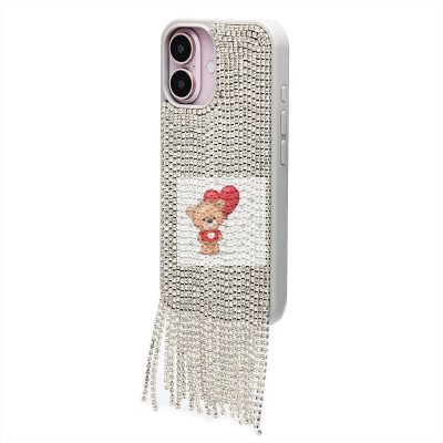 Чехол-накладка для Apple iPhone 16 кристальный водопад (титановый белый) - PC095 POSH SHINE