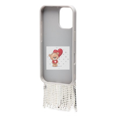 Чехол-накладка для Apple iPhone 16 кристальный водопад (титановый белый) - PC095 POSH SHINE