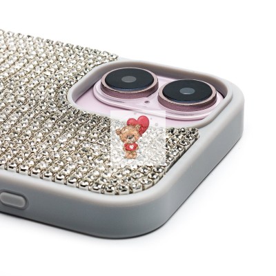 Чехол-накладка для Apple iPhone 16 кристальный водопад (титановый белый) - PC095 POSH SHINE