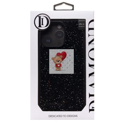 Чехол-накладка для Apple iPhone 15 Pro Max капли дождя (титановый черный) - PC096 POSH SHINE