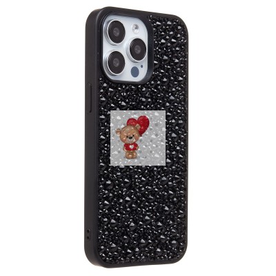 Чехол-накладка для Apple iPhone 15 Pro Max капли дождя (титановый черный) - PC096 POSH SHINE