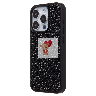 Чехол-накладка для Apple iPhone 15 Pro капли дождя (титановый черный) - PC096 POSH SHINE