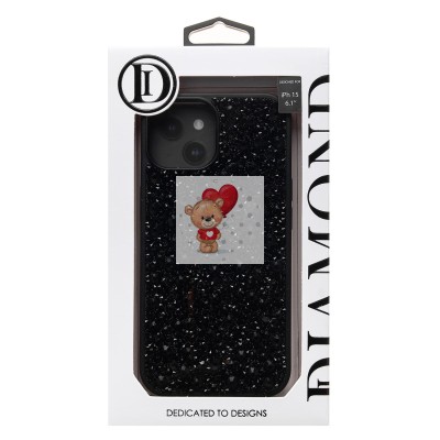 Чехол-накладка для Apple iPhone 15 капли дождя (титановый черный) - PC096 POSH SHINE