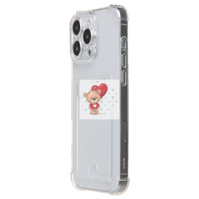 Чехол-накладка для Apple iPhone 16 Pro Max (прозрачный) - SC276 c картхолдером