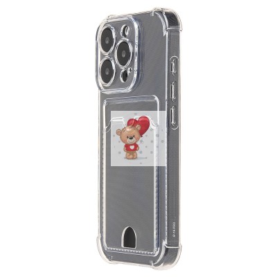 Чехол-накладка для Apple iPhone 16 Pro (прозрачный) - SC276 c картхолдером