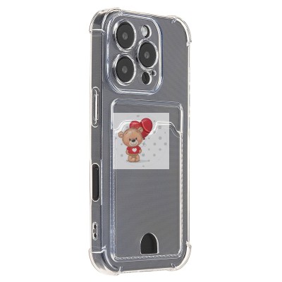 Чехол-накладка для Apple iPhone 16 Pro (прозрачный) - SC276 c картхолдером