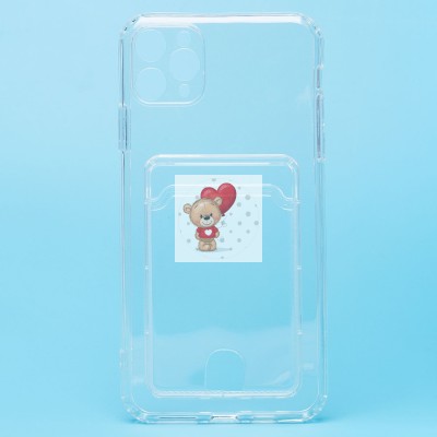 Чехол-накладка для Apple iPhone 11 Pro Max (прозрачный) - SC276 с картхолдером