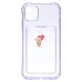Чехол-накладка для Apple iPhone 11 (розовый) - SC276 с картхолдером