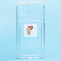 Чехол-накладка для Apple iPhone 11 (прозрачный) - SC276 с картхолдером