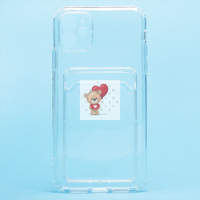 Чехол-накладка для Apple iPhone 11 (прозрачный) - SC276 с картхолдером Чехол-накладка для Apple iPhone 11 (прозрачный) - SC276 с картхолдером