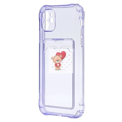 Чехол-накладка для Apple iPhone 11 (фиолетовый) - SC276 с картхолдером