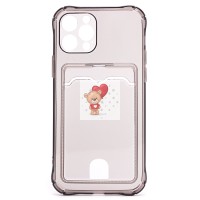 Чехол-накладка для Apple iPhone 12 Pro (черный) - SC276 с картхолдером