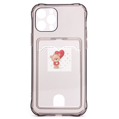 Чехол-накладка для Apple iPhone 12 Pro (черный) - SC276 с картхолдером