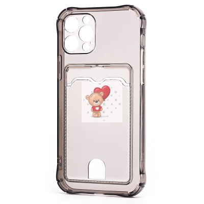 Чехол-накладка для Apple iPhone 12 Pro (черный) - SC276 с картхолдером