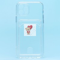 Чехол-накладка для Apple iPhone 12 Pro (прозрачный) - SC276 с картхолдером Чехол-накладка для Apple iPhone 12 Pro (прозрачный) - SC276 с картхолдером