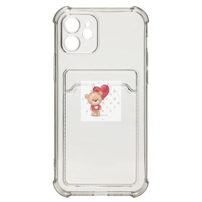 Чехол-накладка для Apple iPhone 12 (черный) - SC276 с картхолдером Чехол-накладка для Apple iPhone 12 (черный) - SC276 с картхолдером