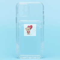 Чехол-накладка для Apple iPhone 12 (прозрачный) - SC276 с картхолдером