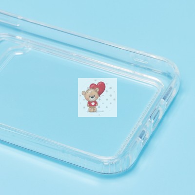 Чехол-накладка для Apple iPhone 12 (прозрачный) - SC276 с картхолдером