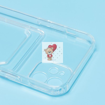 Чехол-накладка для Apple iPhone 12 (прозрачный) - SC276 с картхолдером