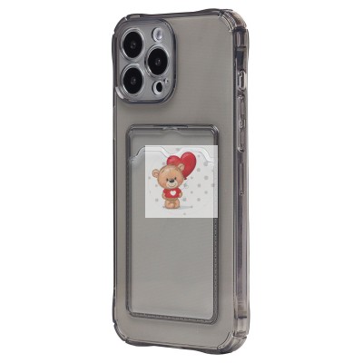 Чехол-накладка для Apple iPhone 13 Pro Max (черный) - SC276 с картхолдером