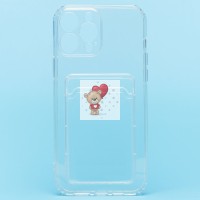 Чехол-накладка для Apple iPhone 13 Pro Max (прозрачный) - SC276 с картхолдером