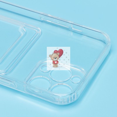 Чехол-накладка для Apple iPhone 13 Pro Max (прозрачный) - SC276 с картхолдером