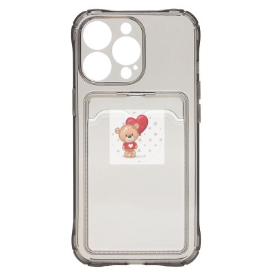 Чехол-накладка для Apple iPhone 13 Pro (черный) - SC276 с картхолдером