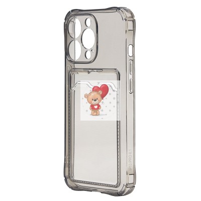 Чехол-накладка для Apple iPhone 13 Pro (черный) - SC276 с картхолдером