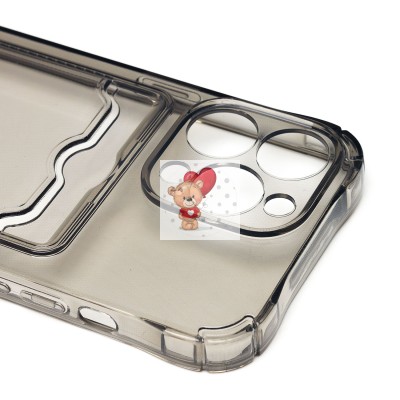 Чехол-накладка для Apple iPhone 13 Pro (черный) - SC276 с картхолдером