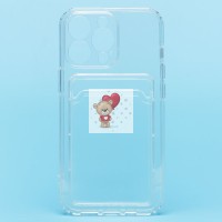 Чехол-накладка для Apple iPhone 13 Pro (прозрачный) - SC276 с картхолдером