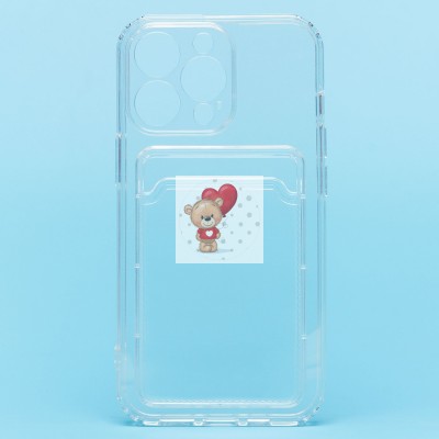 Чехол-накладка для Apple iPhone 13 Pro (прозрачный) - SC276 с картхолдером Чехол-накладка для Apple iPhone 13 Pro (прозрачный) - SC276 с картхолдером