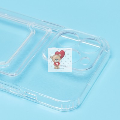 Чехол-накладка для Apple iPhone 13 Pro (прозрачный) - SC276 с картхолдером Чехол-накладка для Apple iPhone 13 Pro (прозрачный) - SC276 с картхолдером