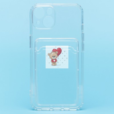 Чехол-накладка для Apple iPhone 13 (прозрачный) - SC276 с картхолдером Чехол-накладка для Apple iPhone 13 (прозрачный) - SC276 с картхолдером