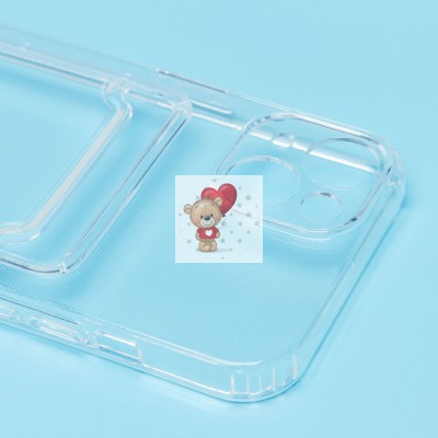 Чехол-накладка для Apple iPhone 13 (прозрачный) - SC276 с картхолдером Чехол-накладка для Apple iPhone 13 (прозрачный) - SC276 с картхолдером