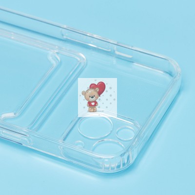 Чехол-накладка для Apple iPhone 13 (прозрачный) - SC276 с картхолдером Чехол-накладка для Apple iPhone 13 (прозрачный) - SC276 с картхолдером